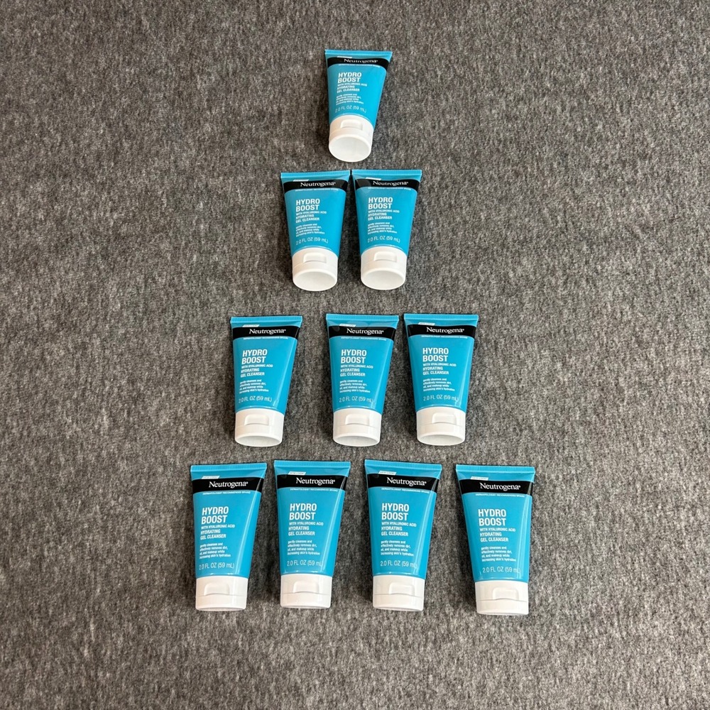 Lot 10 Neutrogena Hydro Boost Hydrating Gel Cleanser Hyaluronic Acid 2oz Travel